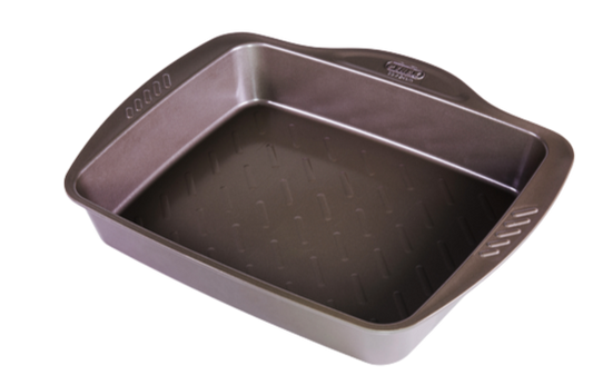 Rectangular metal oven dish with easy grip - asimetriA