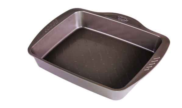 Rectangular metal oven dish with easy grip - asimetriA