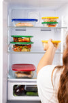 Cook & Store - Rectangular glass storage dish Fridge organizer - Meat & Vegetables