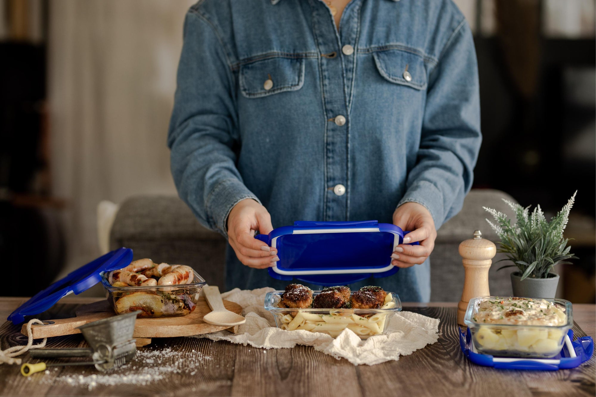 Cook & Go - Set of 3 Glass Lunch Boxes cm with airtight lid