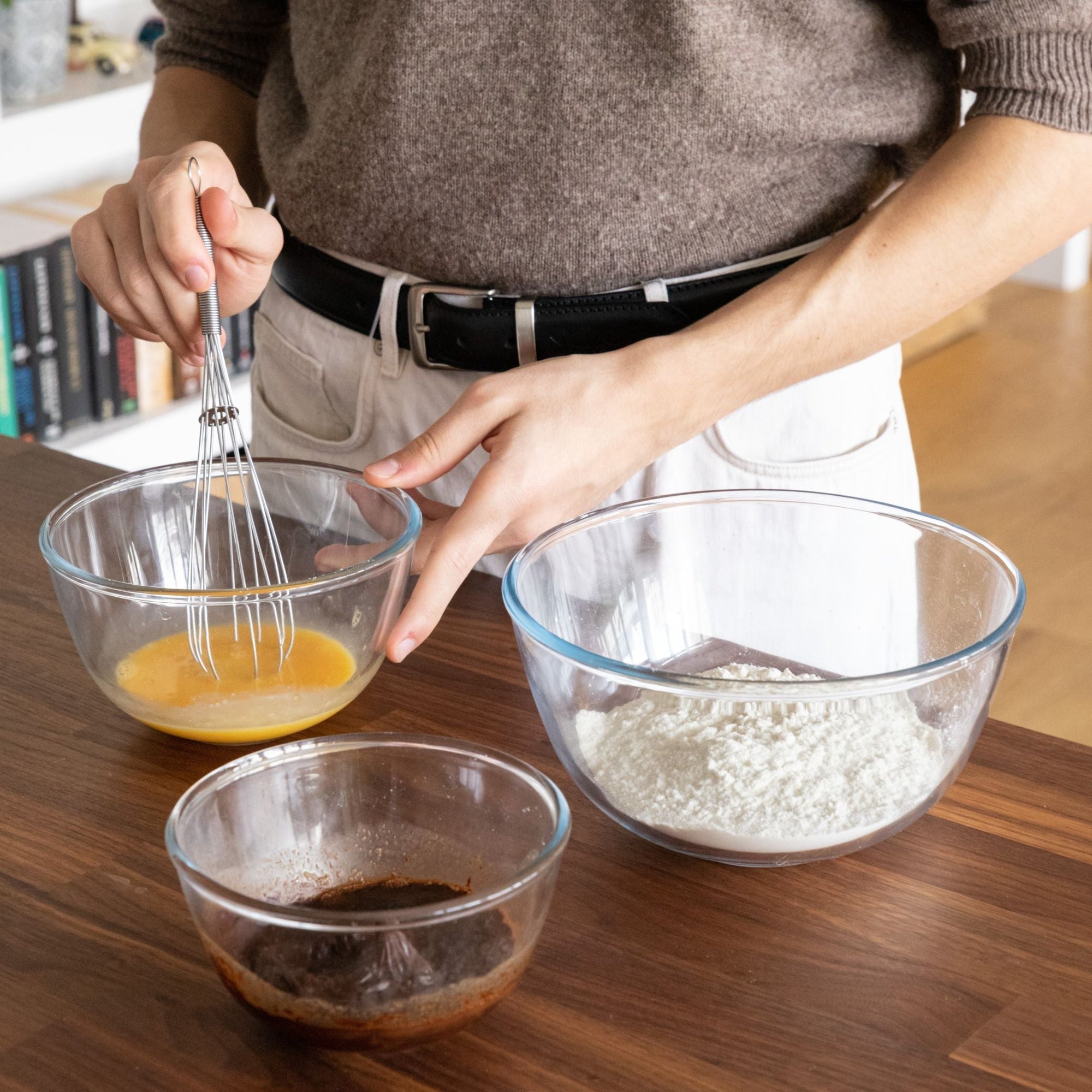 Set of 3 glass mixing bowls 0.5/1/2 L