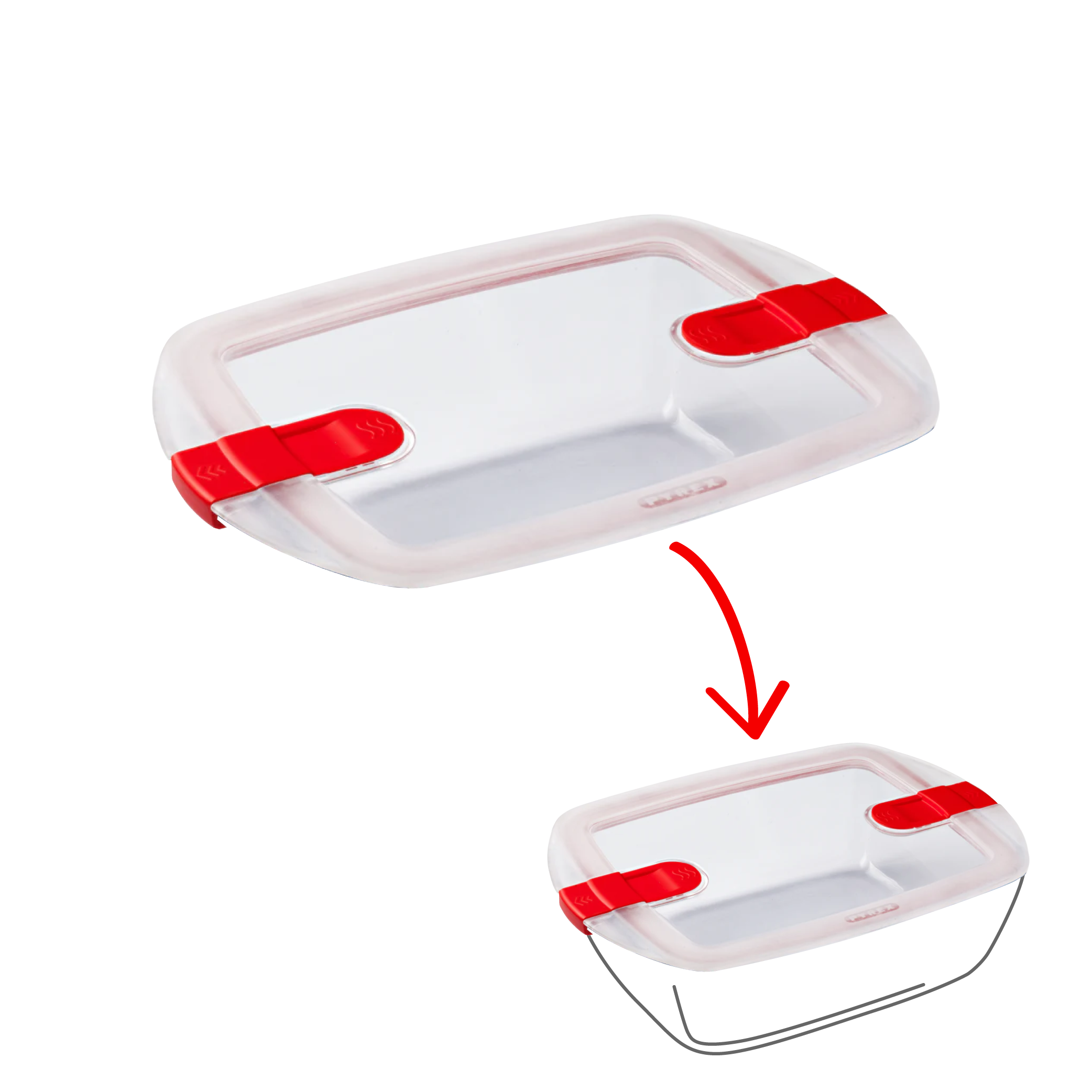 Cook&Heat - Rectangular replacement lid with steam valves