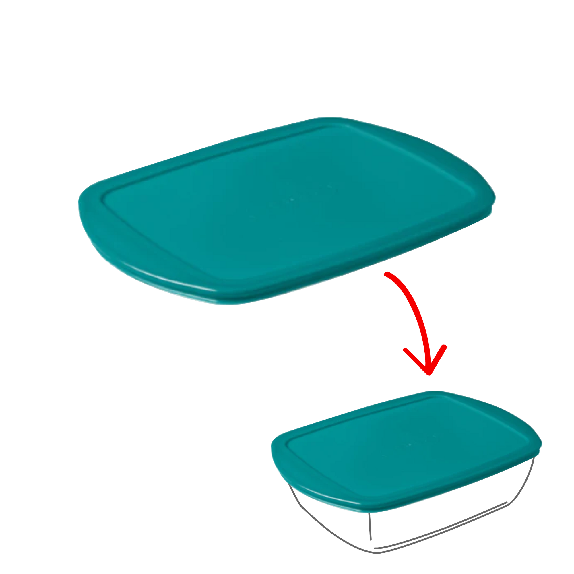 Cook&Store - Peacock green rectangular replacement lid