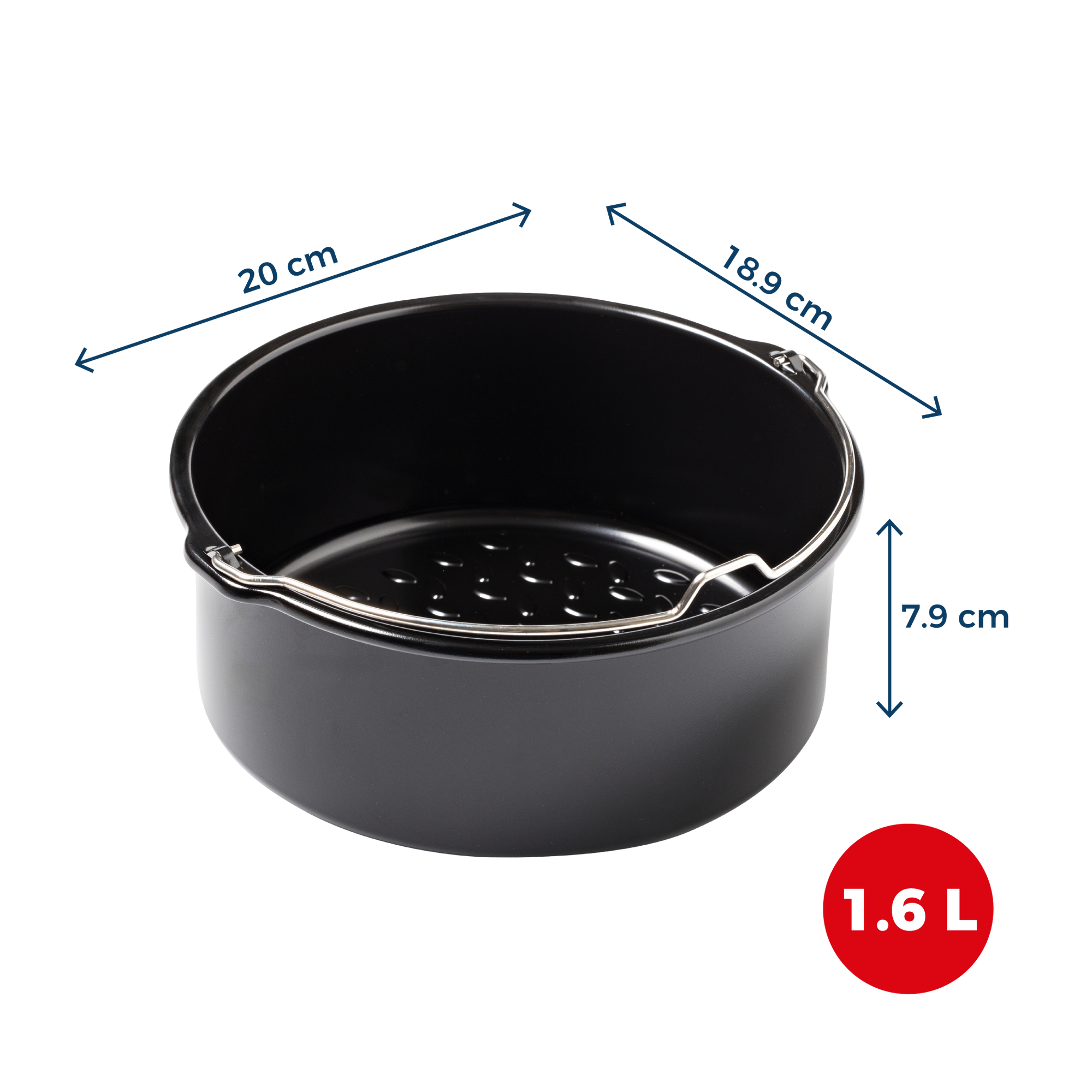 Round air fryer metal dish