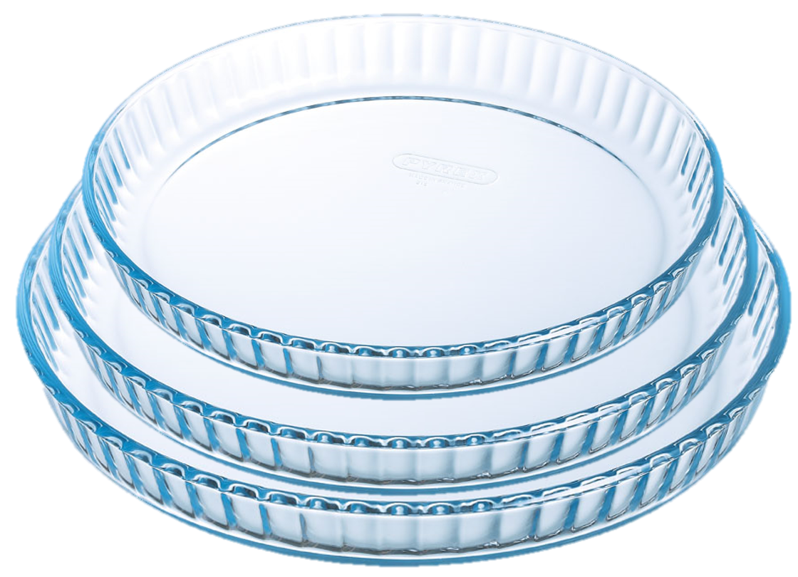 Set of 3 glass tart tins – 25 cm, 28 cm and 31 cm