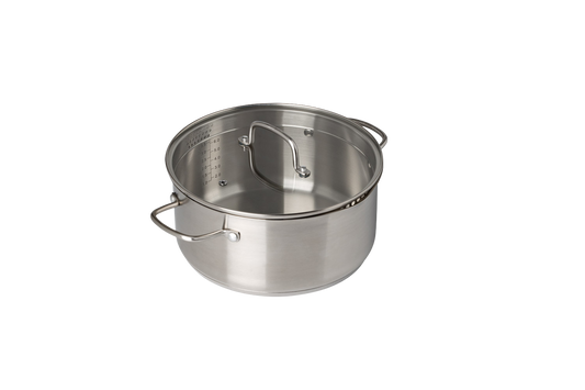 Stainless steel stewpot with lid fixed handles – Infinity