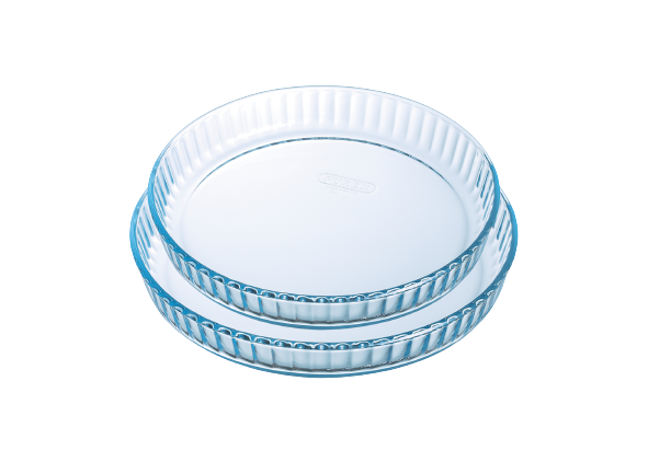 Glass baking dish, tart tin, set of 2 tart tins, tart dish, pyrex , borosilicate glass