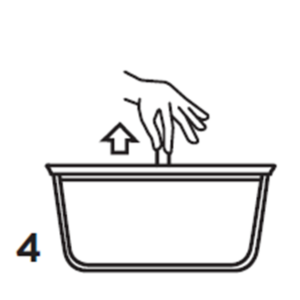 To open the sealed container, pull up the green valve to release the vacuum seal. 