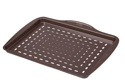 Metal pizza tray with easy grip - different sizes & shapes - asimetriA
