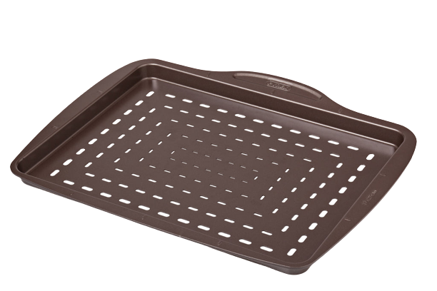 Metal pizza tray with easy grip - different sizes & shapes - asimetriA