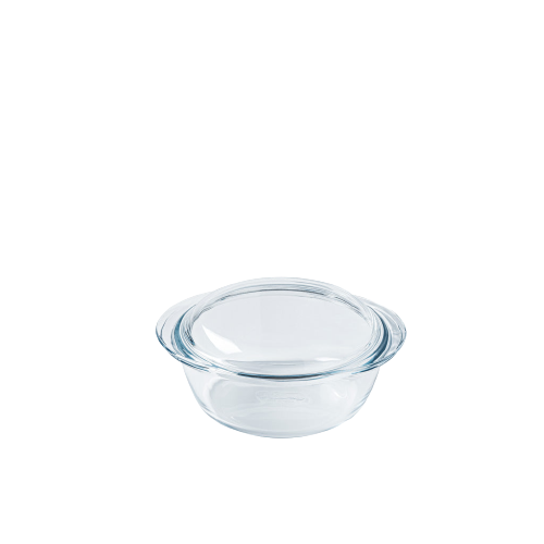 Multi-purpose round glass casserole dish - 4 IN 1 range