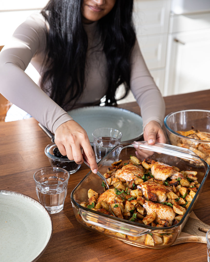 Rectangular glass oven dish