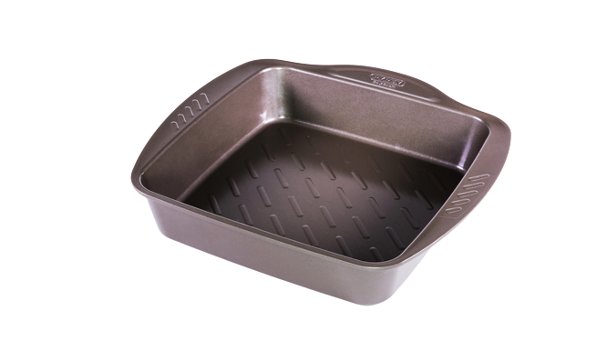 Square metal oven dish with easy grip 24x24 cm - asimetriA