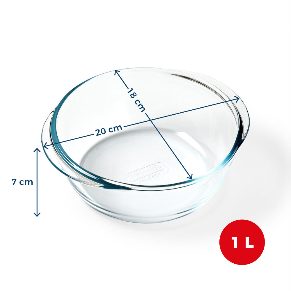 Round glass casserole dish - compatible air fryer