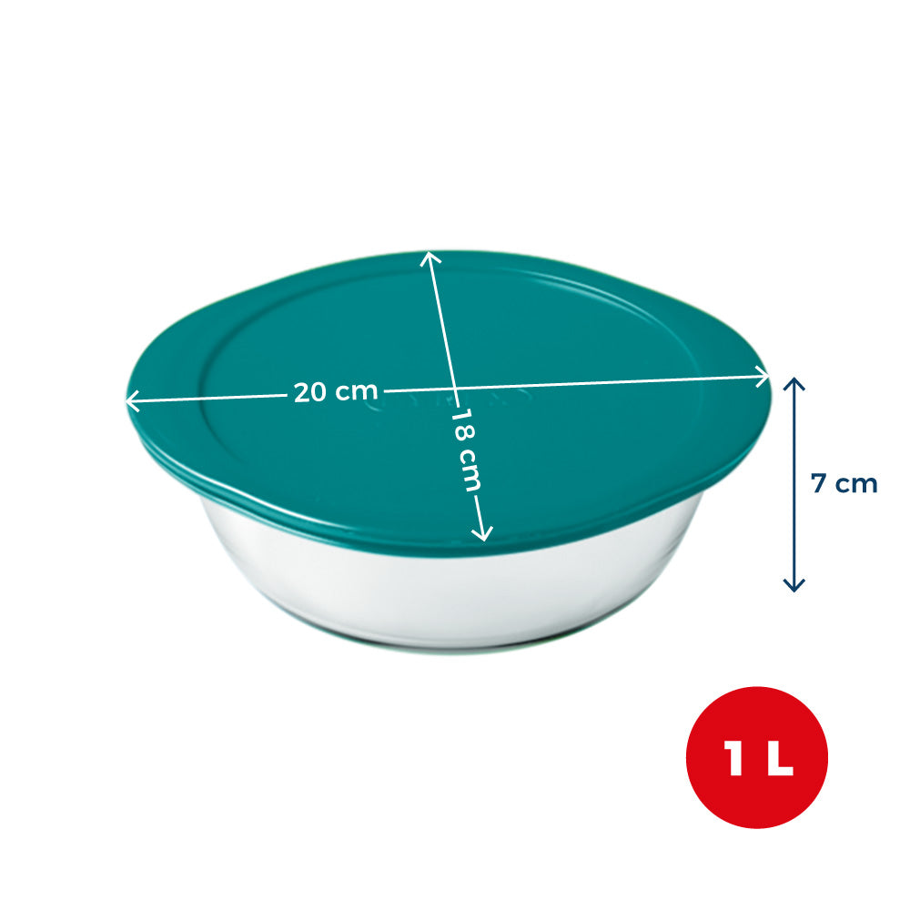 Cook & Store - Round glass dish with lid compatible air fryer