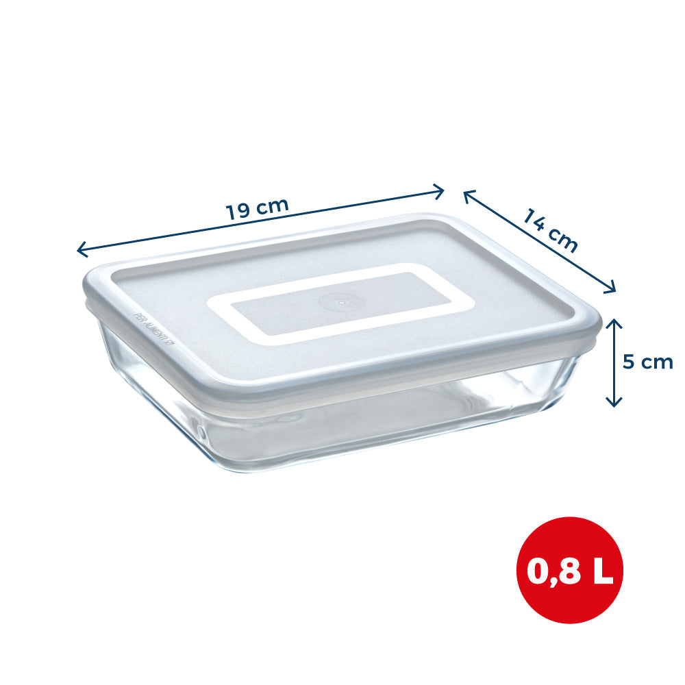 Cook & Freeze - Rectangular glass dish with special freezer lid compatible air fryer