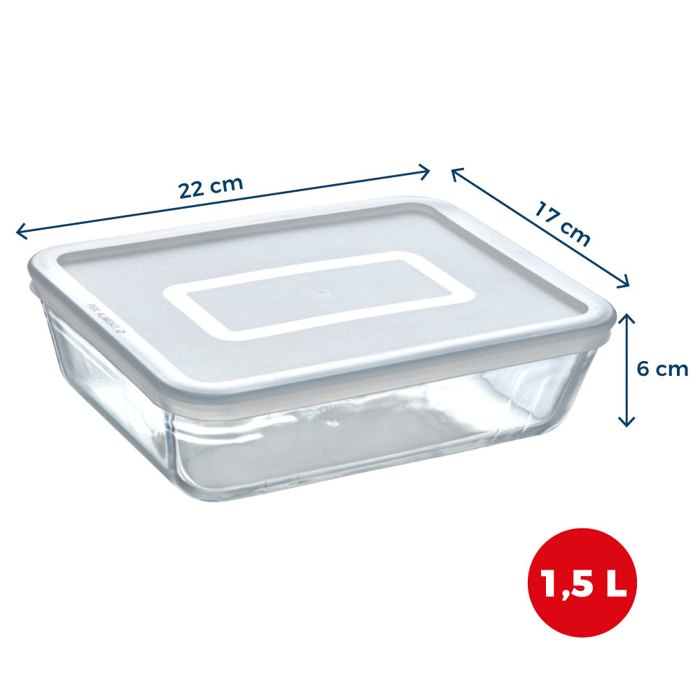 Cook & Freeze - Rectangular glass dish with special freezer lid compatible air fryer