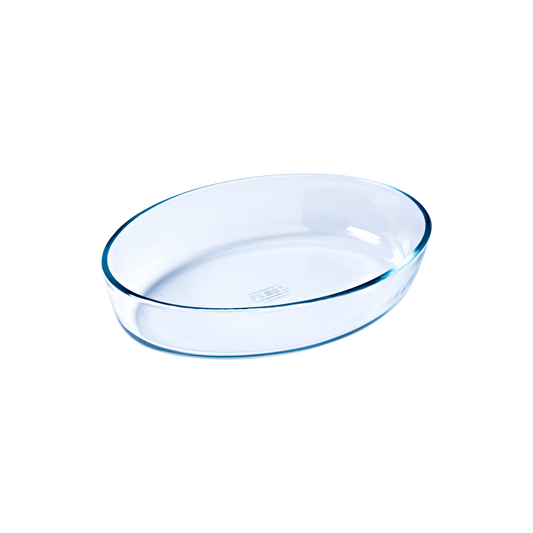 Oval glass baking dish