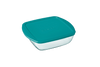 Cook & Store - Square glass dish with duck blue lid - compatible air fryer