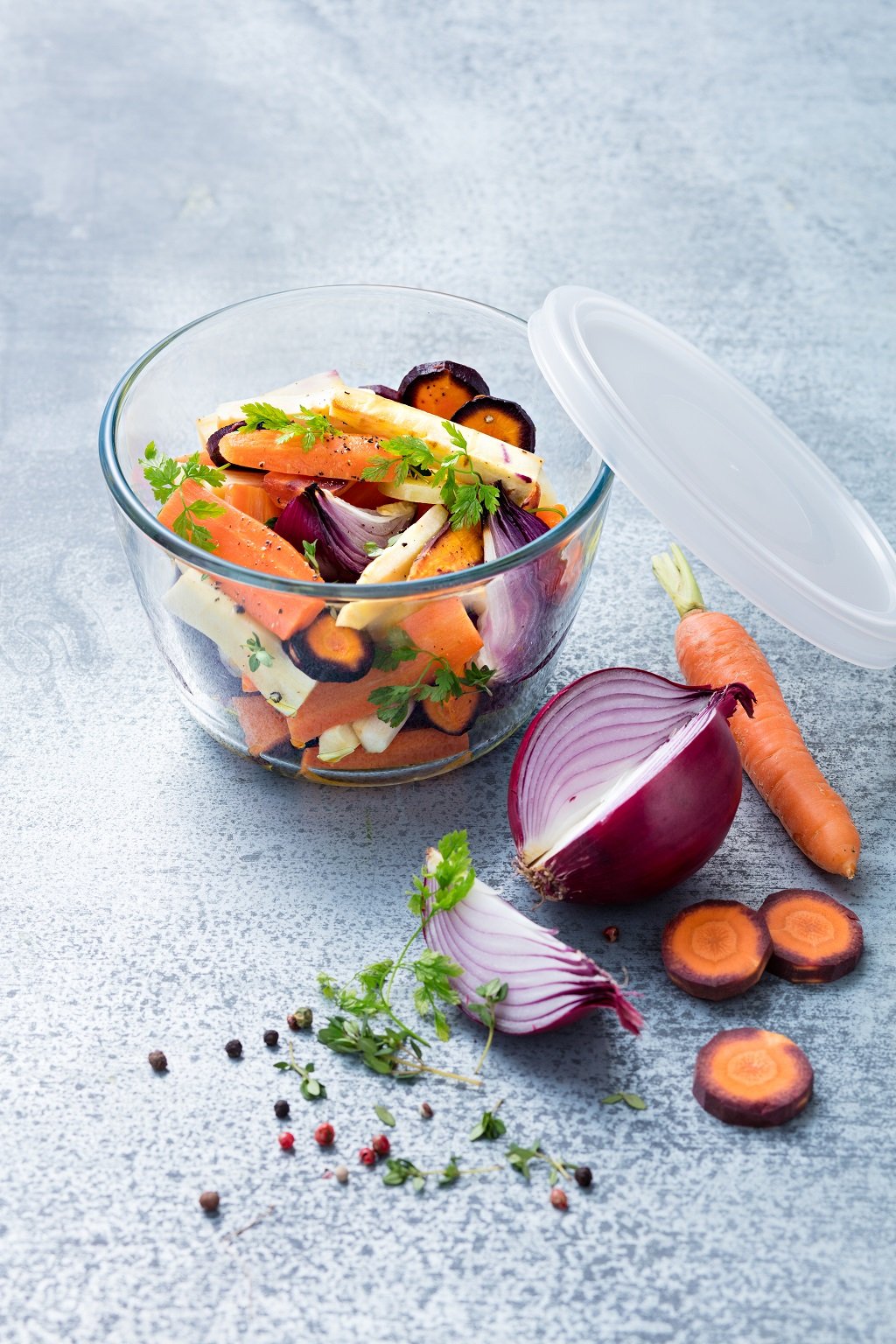 Cook & Freeze Set of 3 Glass Round dishes with plastic lids