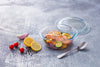 Multi-purpose round glass casserole dish - 4 IN 1 range