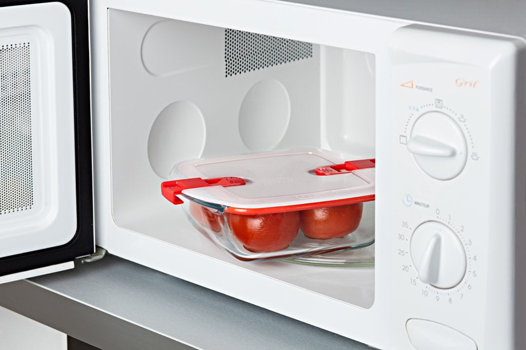 Cook&Heat - Lot de 5 boites de conservation en verre avec Lid à valves vapeur