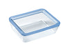 Zero Plastic - Set of 3 Glass Storage Boxes with Rectangular Glass Lid 0.8L + 1.5L + 2.6L
