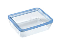 Zero Plastic - Set of 3 storage rectangular glass dish with glass lid