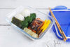 Set of 3 rectangular glass lunchbox containers with airtight and leakproof lid - (0.8 L, 1.7 L and 3,30 L) - BPA free