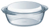 Multi-purpose round glass casserole dish - 4 IN 1 range