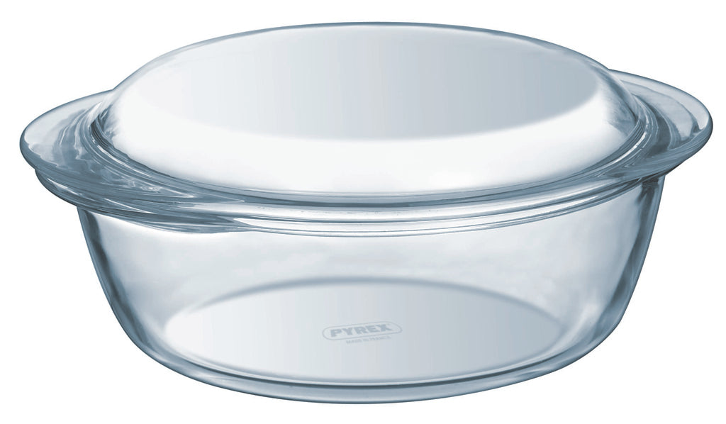 Multi-purpose round glass casserole dish - 4 IN 1 range