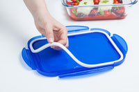 Set of 3 rectangular glass lunchbox containers with airtight and leakproof lid - (0.8 L, 1.7 L and 3,30 L) - BPA free
