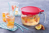 Glass measuring jug with lid 1L