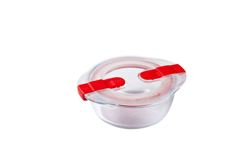 Cook&Heat - Lot de 5 boites de conservation en verre avec Lid à valves vapeur
