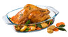 Oval glass baking dish with large handles