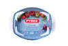 Oval glass baking dish with large handles