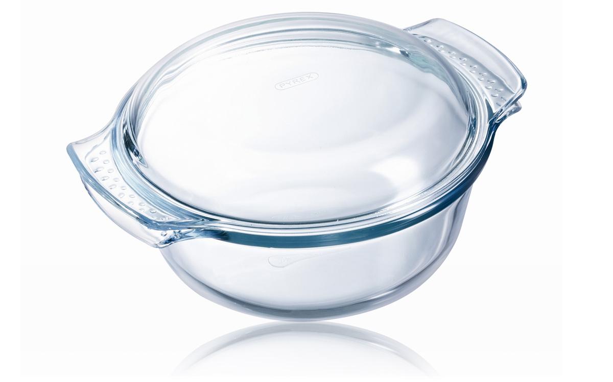 Multi-purpose round glass casserole dish - 4 IN 1 range