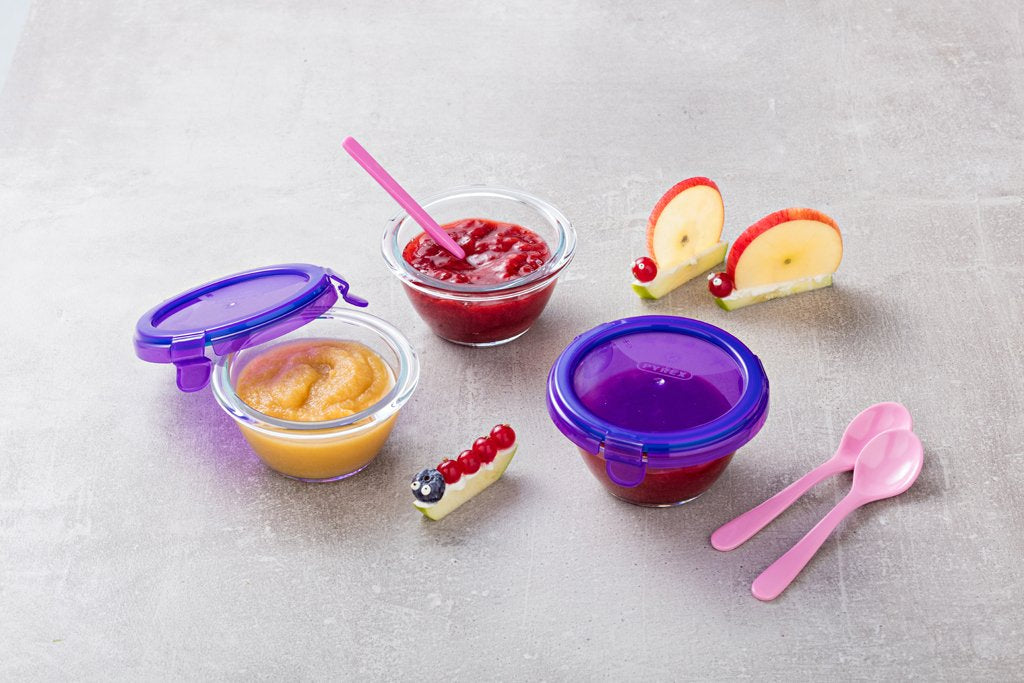 Set of 5 My First Pyrex Round Baby Food Storage Purple 11x6 cm 0 2L