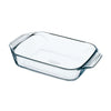 Set of 3 rectangular glass oven dishes with easy grip