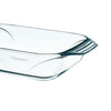 Set of 3 rectangular glass oven dishes with easy grip