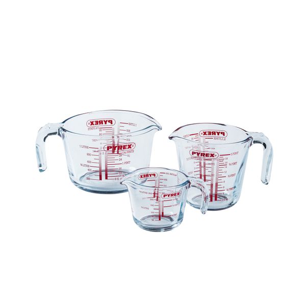 Set of 3 glass measuring jugs - Classic