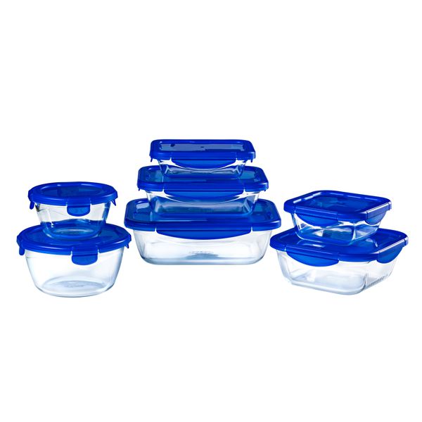 Pyrex 4-Lock 1 Cup Square Storage Container Set with Lids
