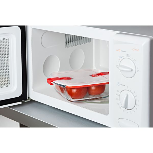 Set of 3 glass dishes with steam valve lid - Cook & Heat