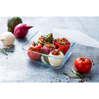 Set of 8 glass food storage dishes with plastic lid - BPA FREE