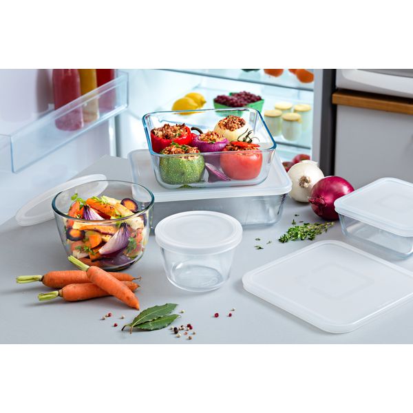 Cook&Freeze - Set of 4 rectangular glass storage dishes with lid