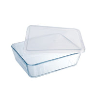 Set of 4 rectangular glass storage food containers with plastic lid - BPA free