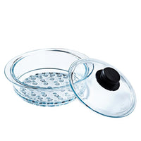 Set of a steamer basket + glass lid - 20cm - Steam cook  to create healthy recipes