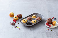asimetriA Metal Easy-grip 6 Cups muffin tray