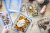 Zero Plastic - Set of 3 Glass Storage Boxes with Rectangular Glass Lid 0.8L + 1.5L + 2.6L
