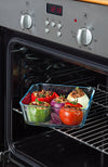 Set of 3 square glass storage dishes with lid - Cook & Freeze